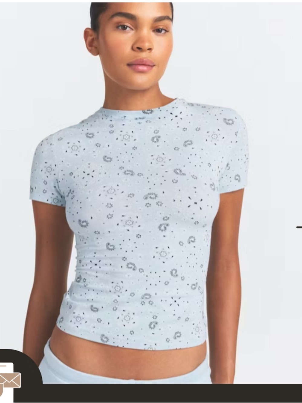 Skims Cotton Jersey T-Shirt - Powder Blue Bandana